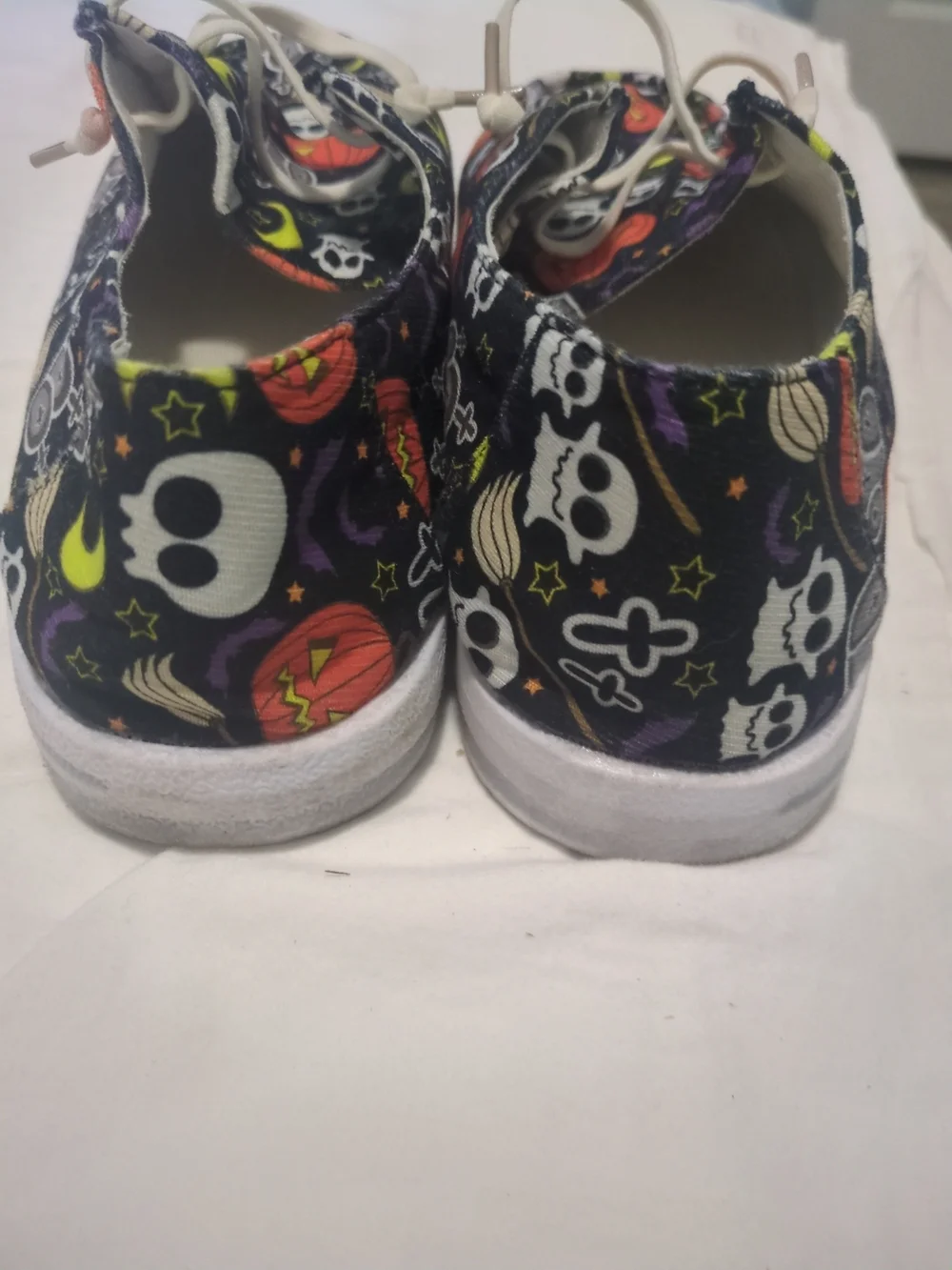 Kids Halloween Pumpkin & Skull Slip-On Shoes - Black